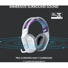 Logitech G G733 LIGHTSPEED Wireless RGB Gaming Headset - Ultimate Comfort & Immersive Sound in White